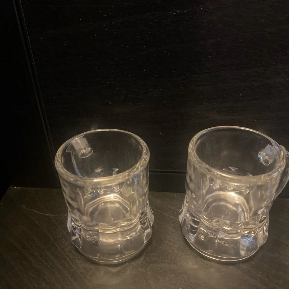 4 Vintage Federal Glass Miniature‎ Mug Shot Glass